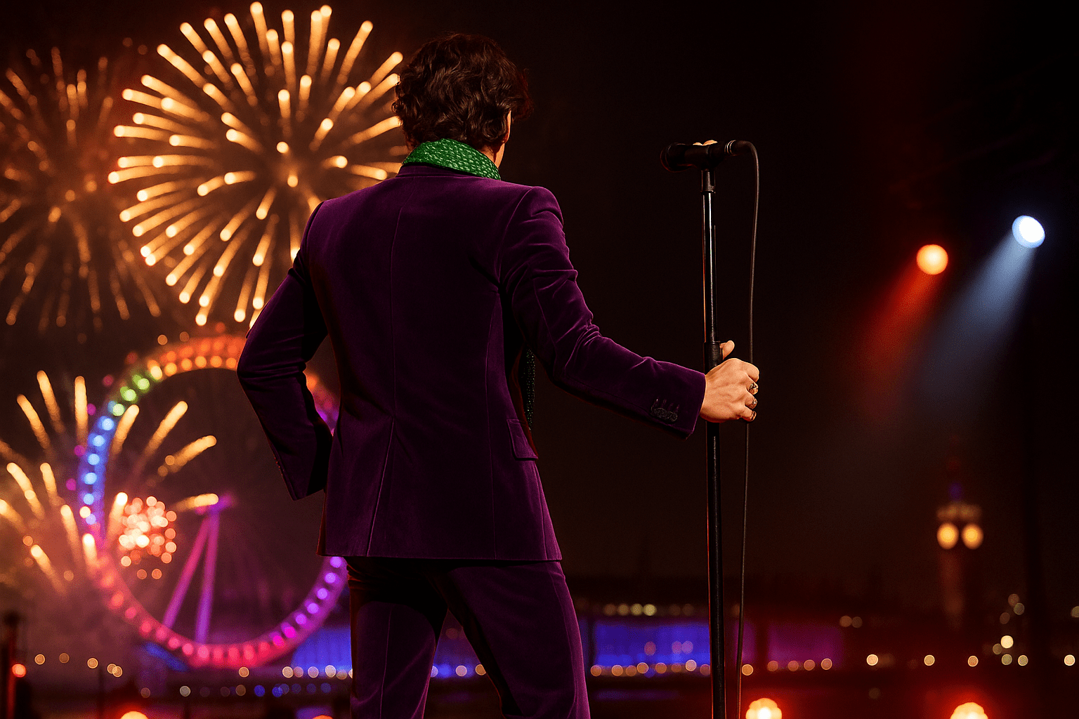 Harry Styles Stuns in Gucci at New Year’s Eve Concert in London