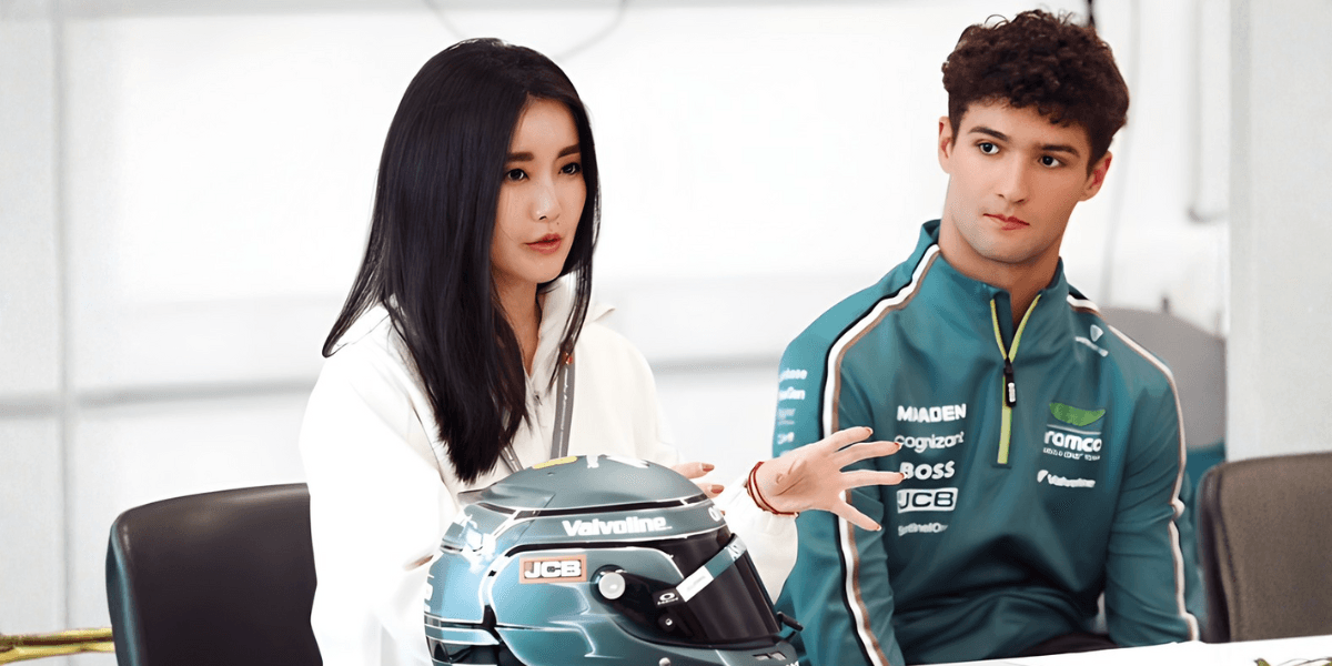 Alia Wu and Jak Crawford engage in a conversation with students, discussing teamwork, resilience, and personal growth in motorsports.