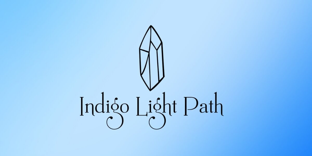 Indigo Light Path logo featuring a crystal icon on a blue gradient background.