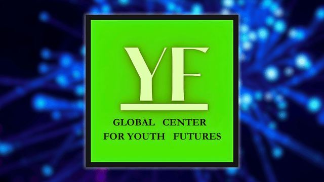 Logo of Global Center for Youth Futures with bold YF initials symbolizing empowerment, connection, and youth-driven change.